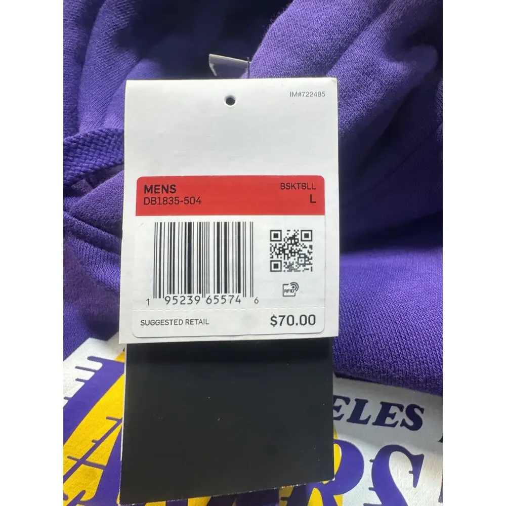 NBA Los Angeles‎ Lakers Pullover Men's Sz L Purple Brand New